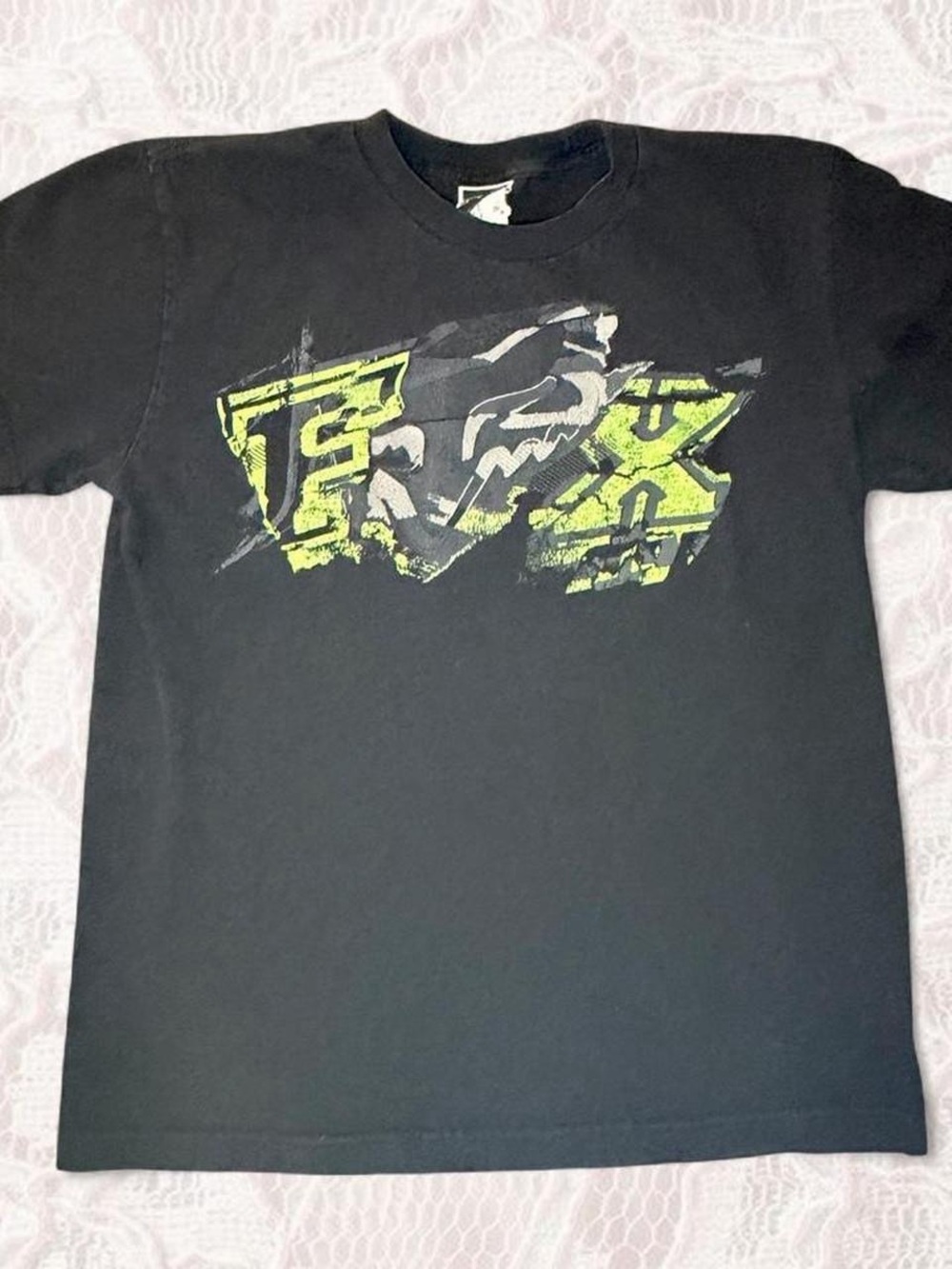 Fox Racing Black and Geeen Graphic Tee with Logo